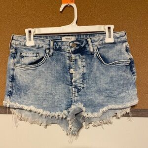 Forever 21 Light Blue Frayed Jean Shorts